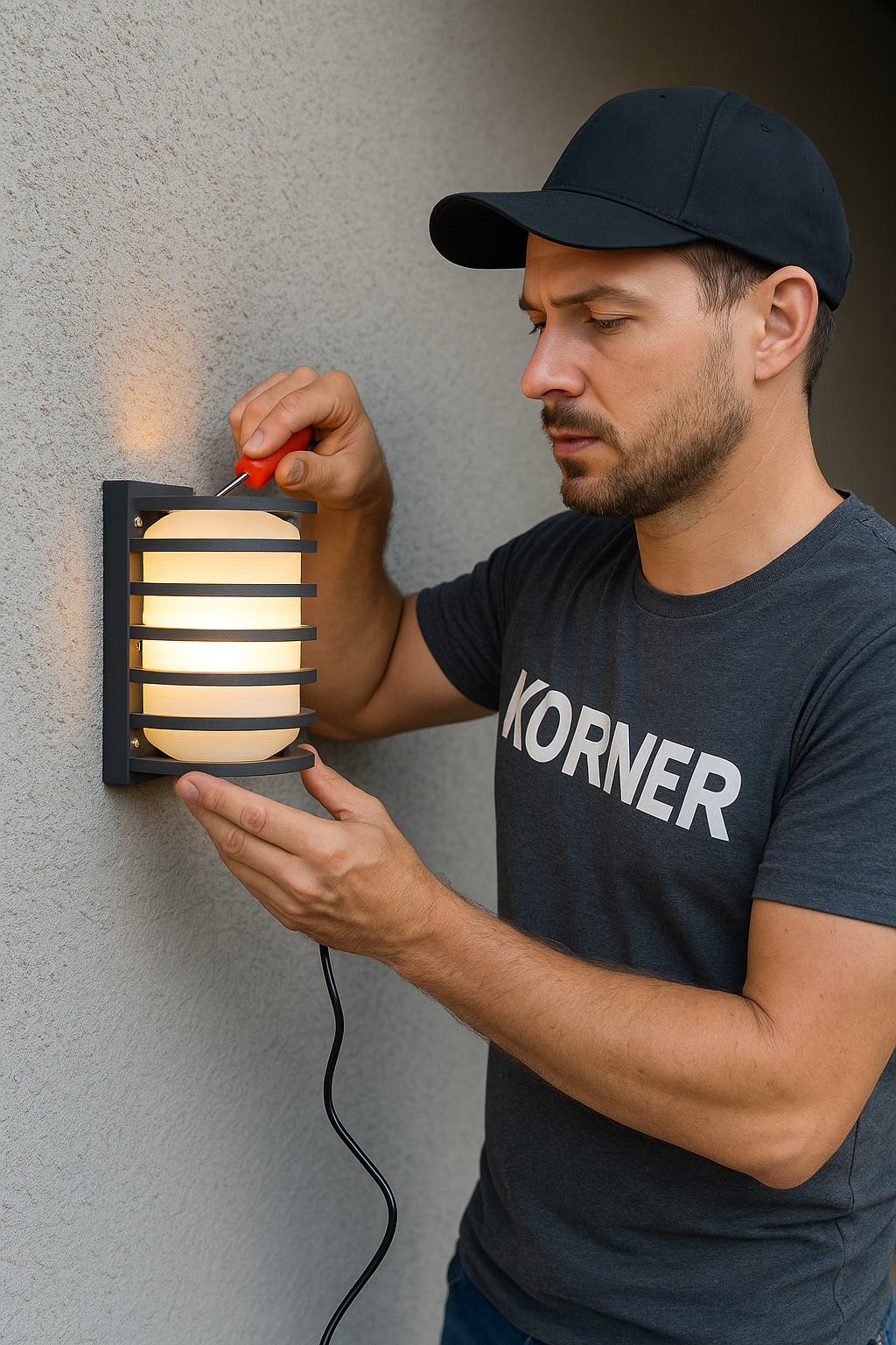 Lámpara Decorativa Semicurva Calgary Negro Adir 5252 – Moderna y Elegante para Interior y Exterior