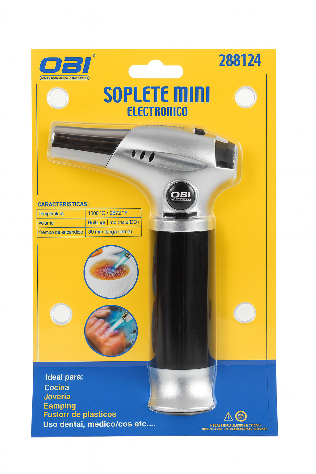 Soplete Mini Electrónico OBI – Portátil, Seguro y Versátil para Uso Doméstico y Profesional