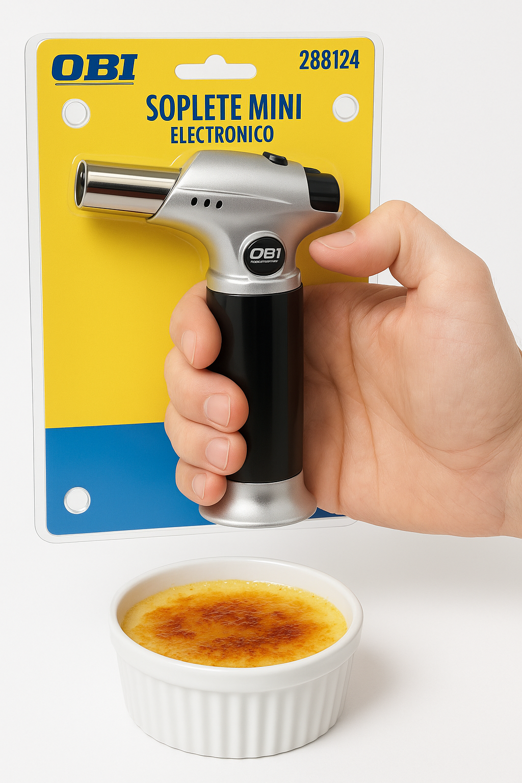 Soplete Mini Electrónico OBI – Portátil, Seguro y Versátil para Uso Doméstico y Profesional