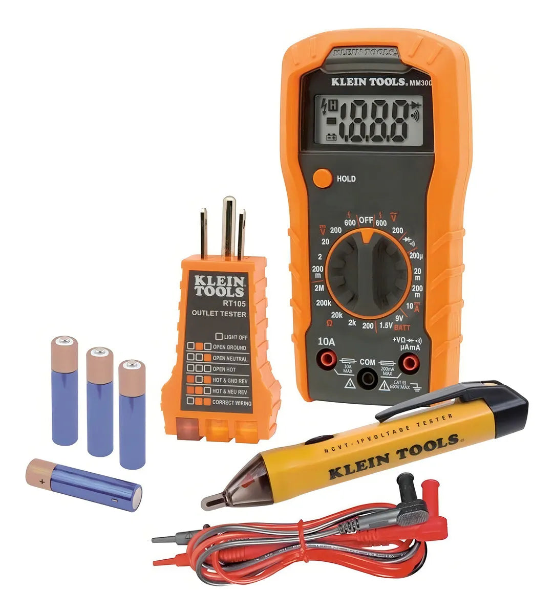 Kit de Prueba Eléctrica Klein Tools 69149P | Multímetro 600V, Probador de Tomacorriente y Voltaje sin Contacto