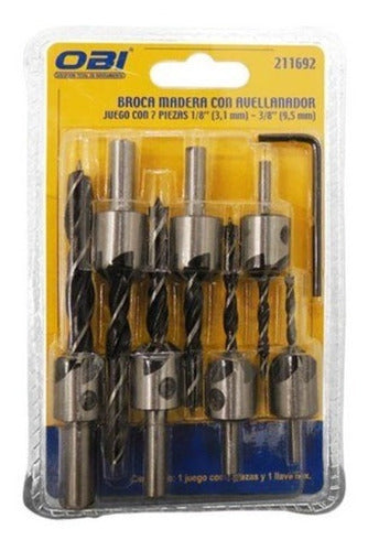Juego De Brocas Avellanador 7 Pz 1/8 - 3/8 211692 Obi