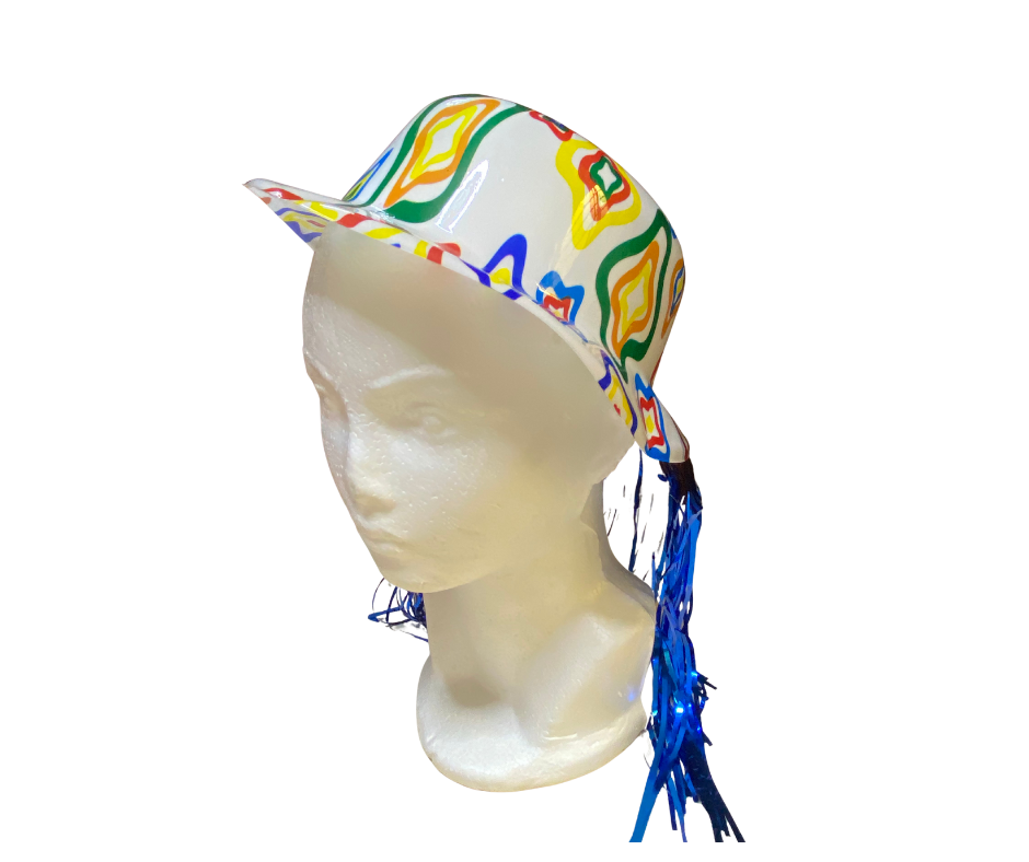 Sombrero Bombín con Peluca Integrada – Accesorio Divertido para Disfraces, Fiestas y Eventos Temáticos