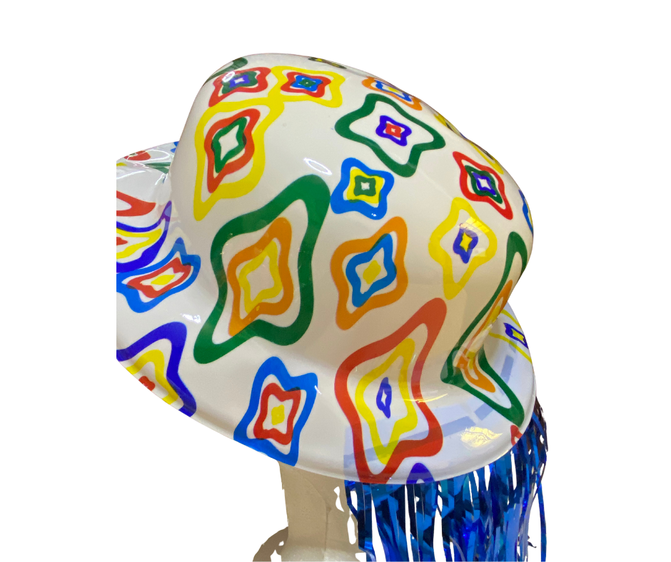 Sombrero Bombín con Peluca Integrada – Accesorio Divertido para Disfraces, Fiestas y Eventos Temáticos