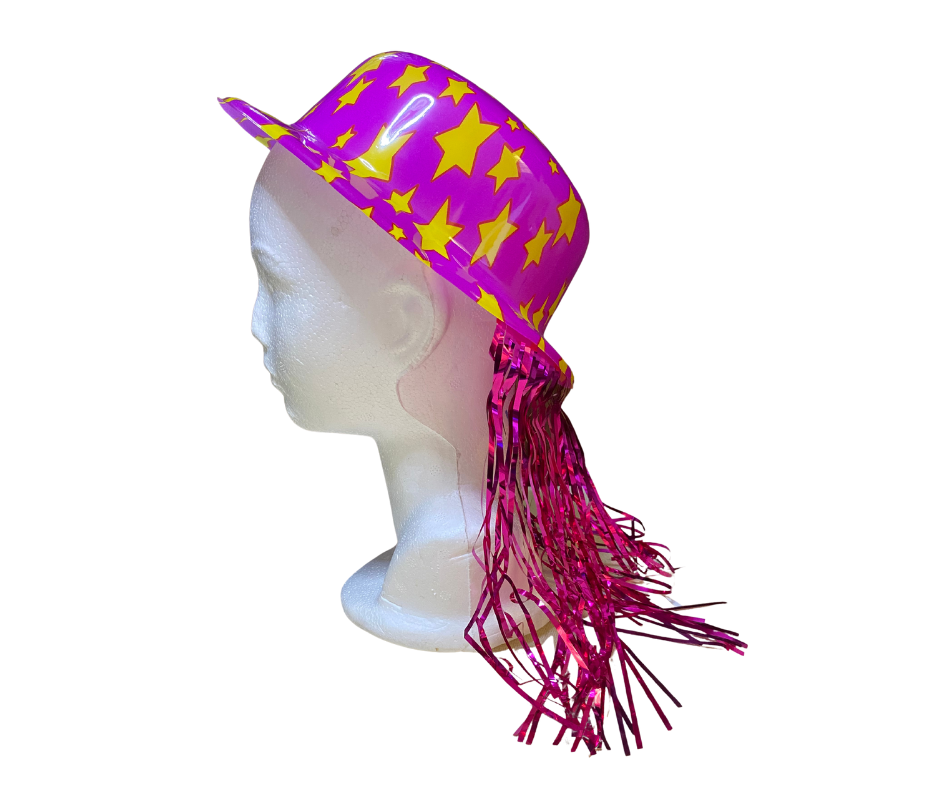 Sombrero Bombín con Peluca Integrada – Accesorio Divertido para Disfraces, Fiestas y Eventos Temáticos