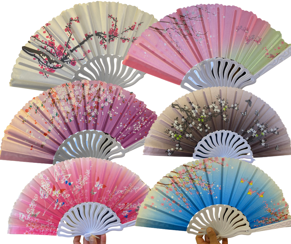 Abanico de Bambú en Colores 12 pz – Accesorio Elegante, Ecológico y Reutilizable para Bodas, Eventos y Regalos