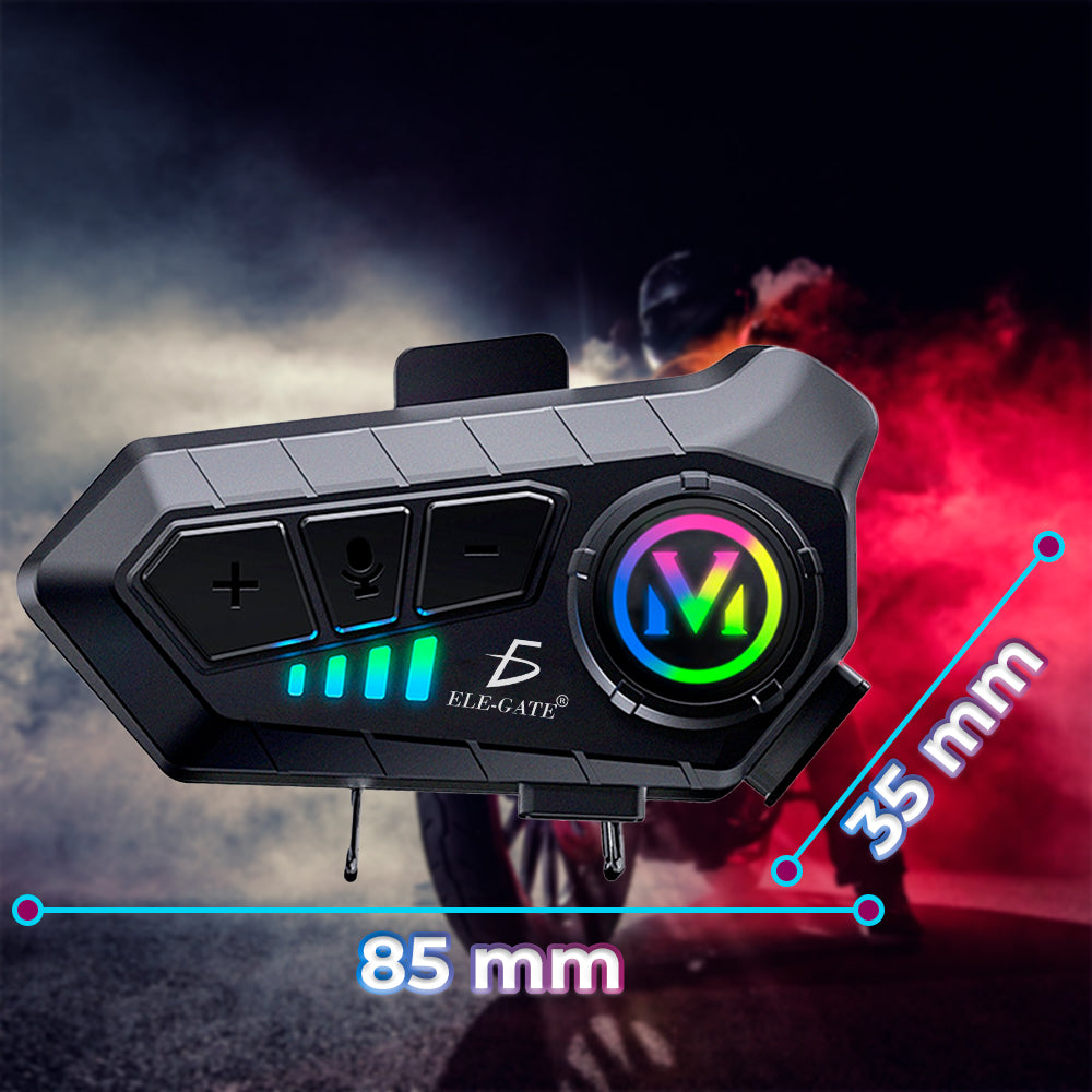 Auriculares Bluetooth comunicación para motocicleta – intercom moto 2 micrófonos (boom + ambiente), alcance 1200 m, manos libres, cancelación de ruido