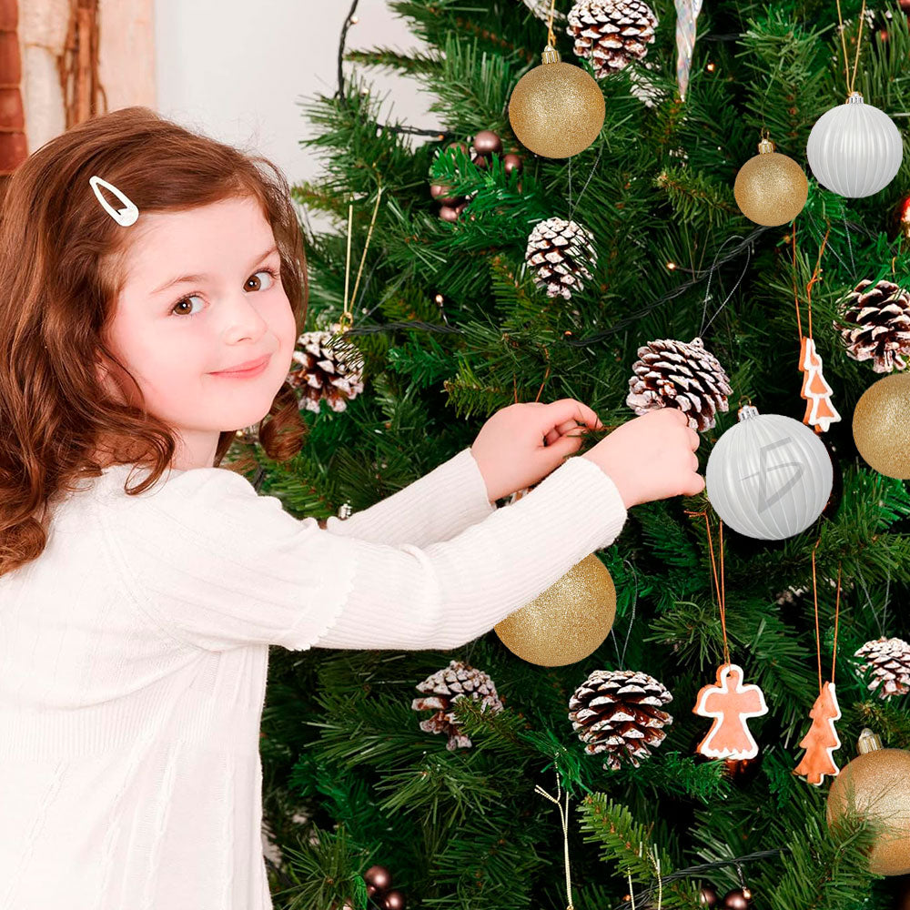 Set 24 Bolas Navideñas Mini – Doradas y Plateadas, acabado mate/brillante, decoración elegante árbol Navidad