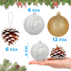 Set 24 Bolas Navideñas Mini – Doradas y Plateadas, acabado mate/brillante, decoración elegante árbol Navidad