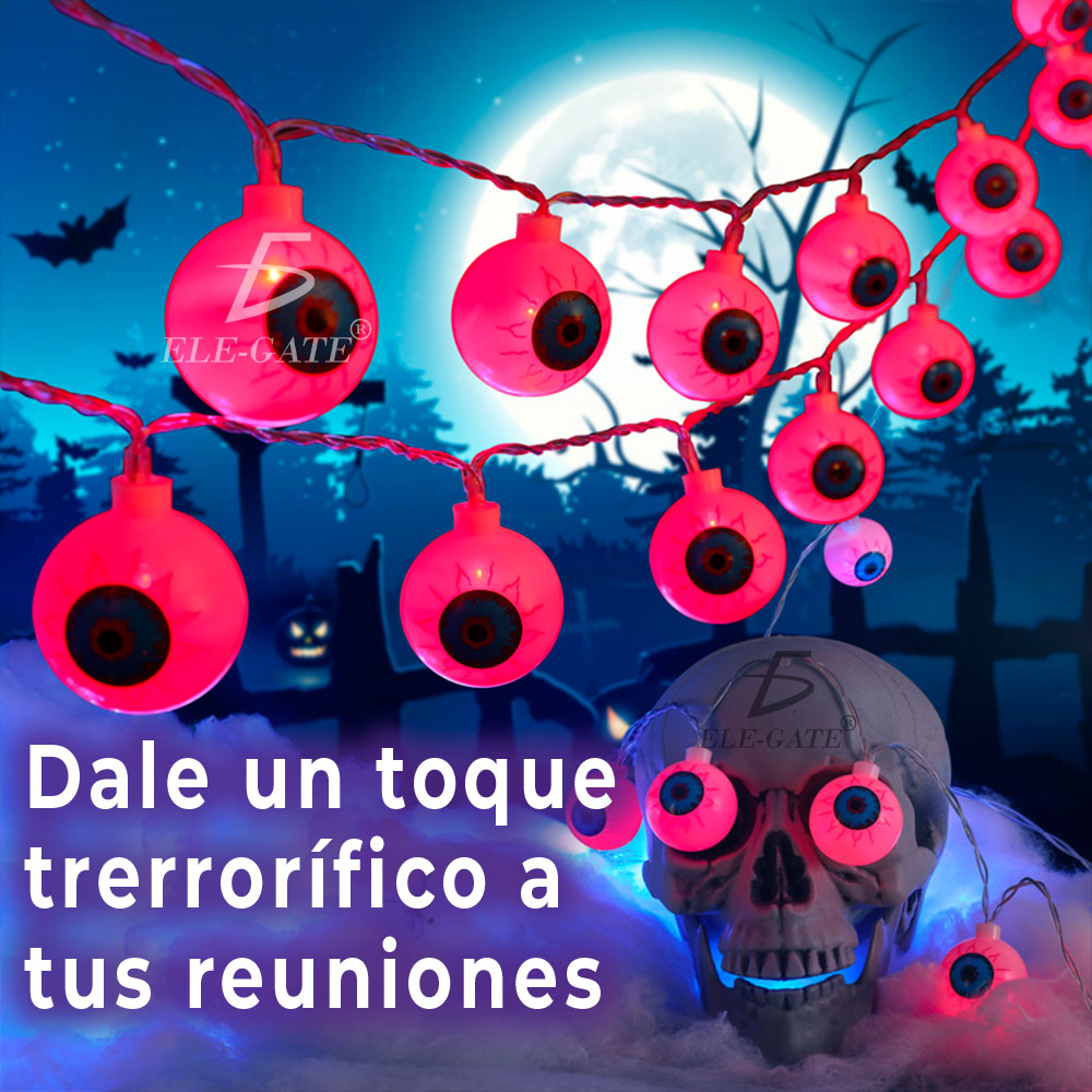 Guirnalda Decorativa de Ojos LED Intermitentes – Iluminación Terrorífica para Halloween y Fiestas Temáticas