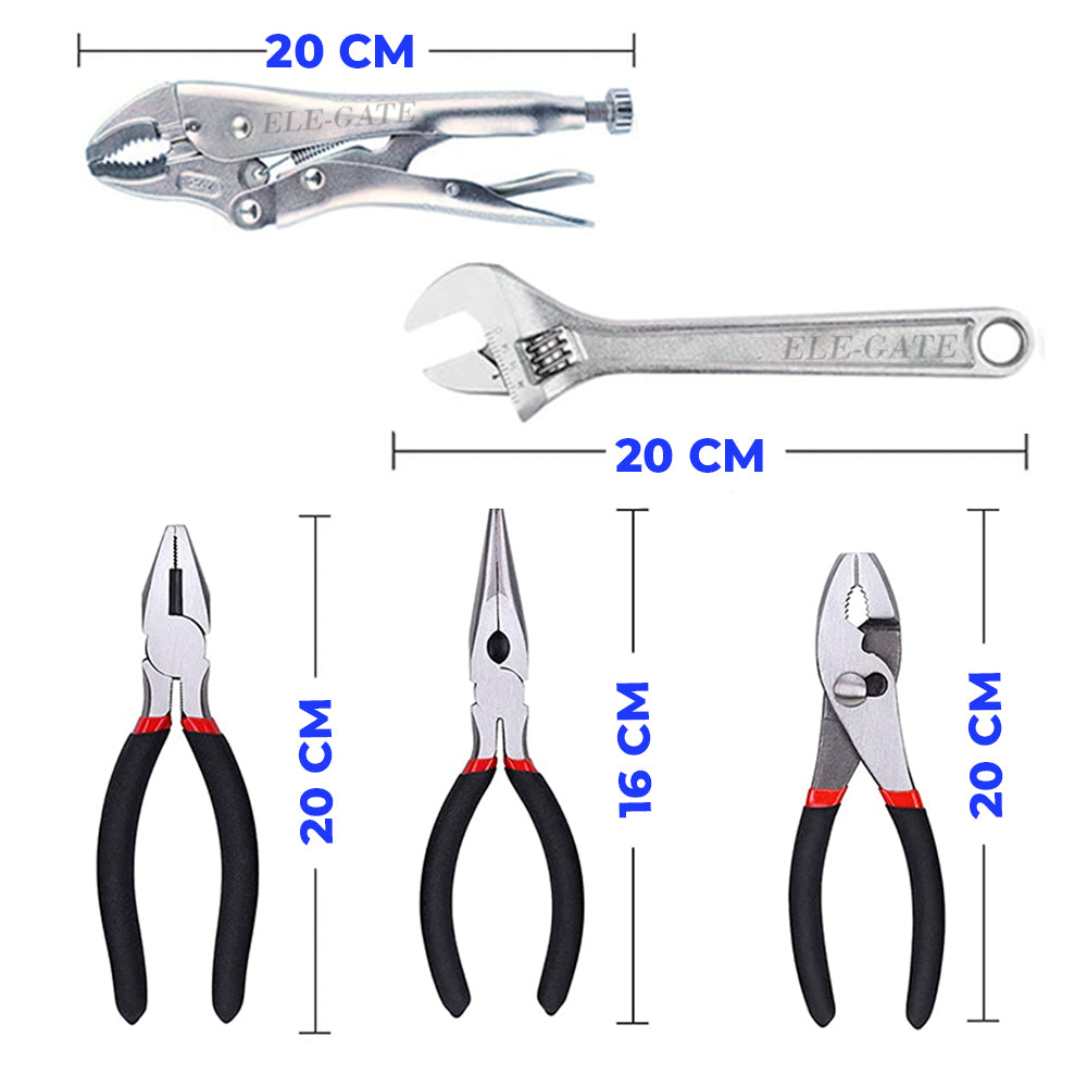Juego de Alicates y Pinzas 5 Piezas – Set Profesional con Empuñaduras Antideslizantes y Mango Ergonómico