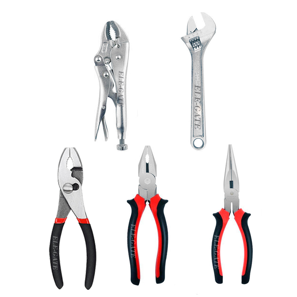 Juego de Alicates y Pinzas 5 Piezas – Set Profesional con Empuñaduras Antideslizantes y Mango Ergonómico