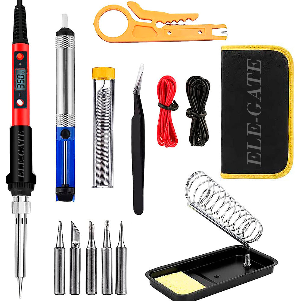 Kit de soldadura profesional con temperatura ajustable y pantalla LCD – Cautín cerámico de alta precisión con accesorios para electrónica y reparación