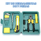 Kit de Herramientas 7 Piezas – Juego Completo para Reparaciones del Hogar con Estuche Compacto