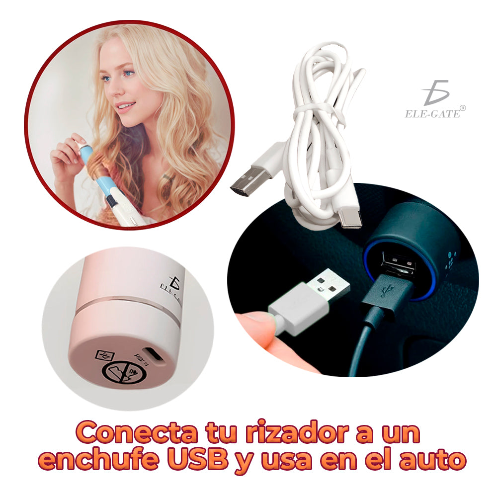 Rizador de Pelo Portátil para Rizos y Ondas – Calentamiento Rápido y Diseño Ergonómico