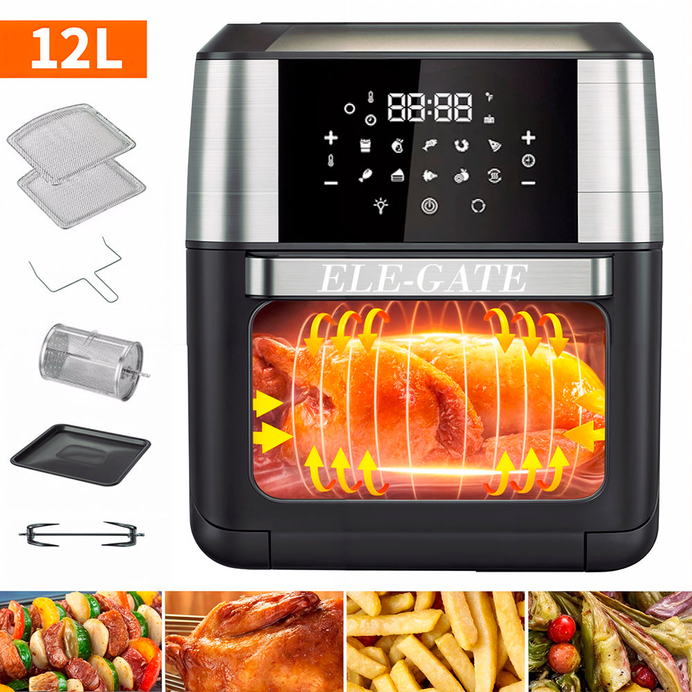 Horno Freidora de Aire Digital 10 en 1 1800W – Multifuncional con Pantalla Táctil y Accesorios Antiadherentes