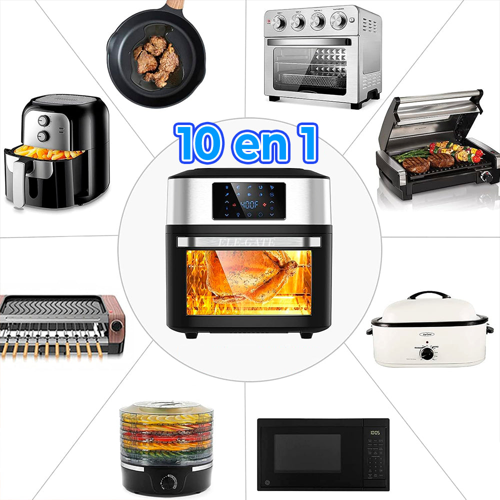 Horno Freidora de Aire Digital 10 en 1 1800W – Multifuncional con Pantalla Táctil y Accesorios Antiadherentes