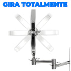 Espejo de tocador doble cara montado en pared – Espejo extensible con aumento y giro 360° ideal para maquillaje, afeitado y baño