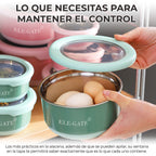 Tazón de Acero Inoxidable con Tapa Hermética Tamaño L – Recipiente para Conservación y Almacenamiento de Alimentos