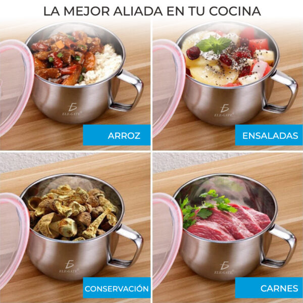 Tazón Multiusos de Acero Inoxidable Resistente – Ideal para Cocina, Mezclar, Servir y Almacenar Alimentos