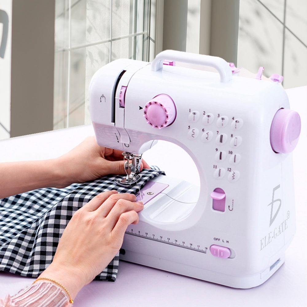 Máquina de coser multifuncional con 12 patrones de puntada – Máquina portátil doméstica para costura, remates y arreglos profesionales
