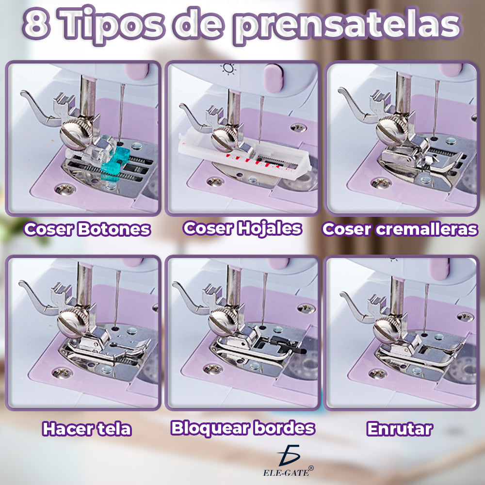 Máquina de coser multifuncional con 12 patrones de puntada – Máquina portátil doméstica para costura, remates y arreglos profesionales