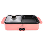 Parrilla Eléctrica 2 en 1 – Cocina y Calienta Alimentos con Doble Zona de Cocción y Control de Temperatura