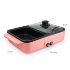 Parrilla Eléctrica 2 en 1 – Cocina y Calienta Alimentos con Doble Zona de Cocción y Control de Temperatura