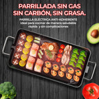 Parrilla Grande de Cocina 48×28 cm – Comal Antiadherente de Acero con Asas para Gas y Eléctrico