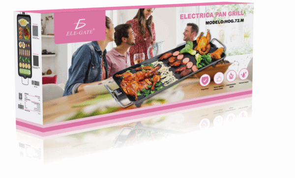 Parrilla Grande de Cocina 48×28 cm – Comal Antiadherente de Acero con Asas para Gas y Eléctrico