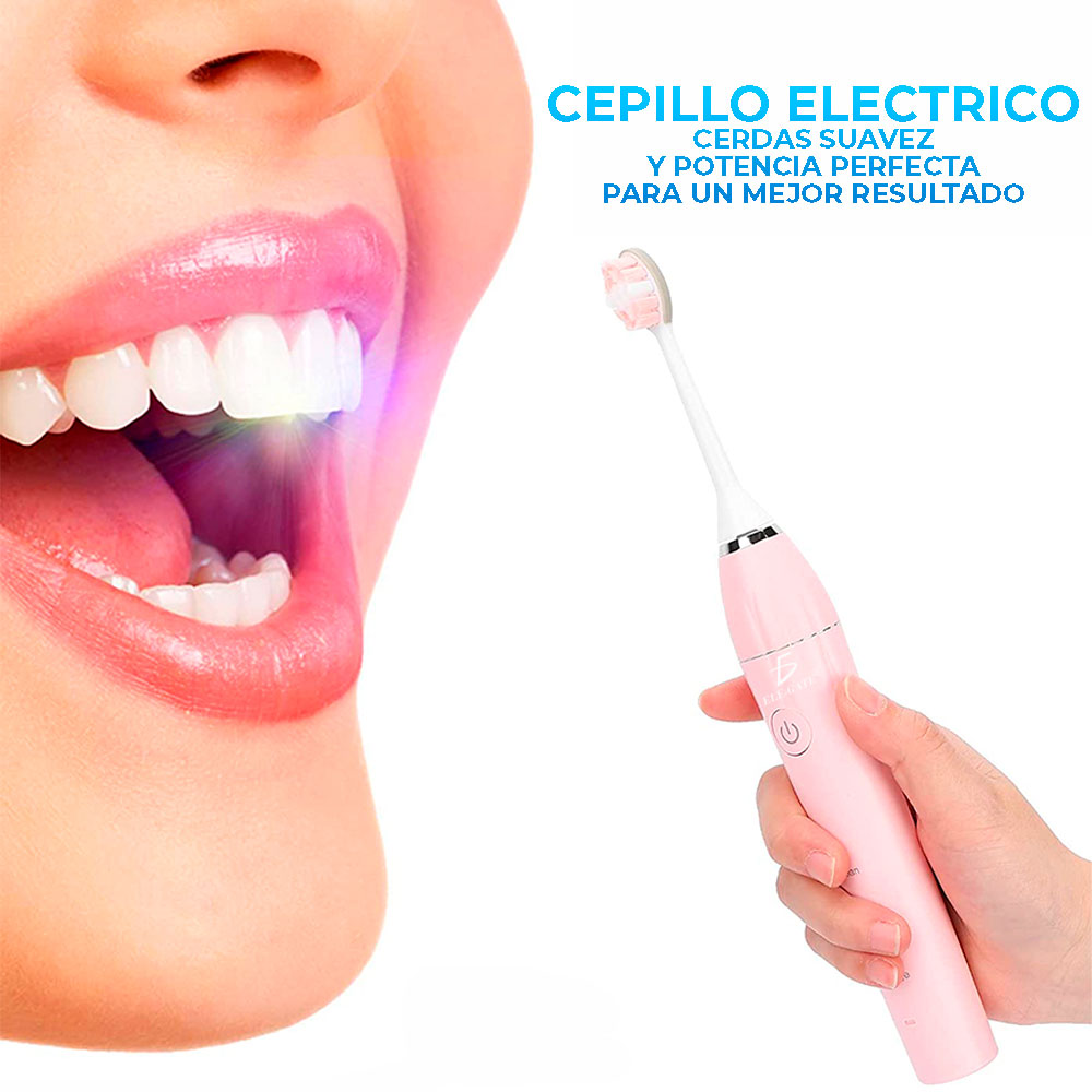 Cepillo de Dientes Eléctrico Ultrasónico con 2 Cabezales – Limpieza Profunda y Blanqueamiento Dental Profesional