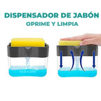 Dispensador de Jabón con Fibra para Cocina – Limpieza Fácil y Dosificación Automática de Líquido o Gel