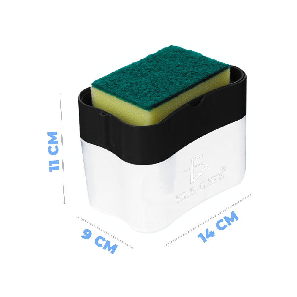 Dispensador de Jabón con Fibra para Cocina – Limpieza Fácil y Dosificación Automática de Líquido o Gel