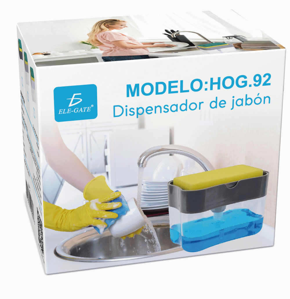 Dispensador de Jabón con Fibra para Cocina – Limpieza Fácil y Dosificación Automática de Líquido o Gel