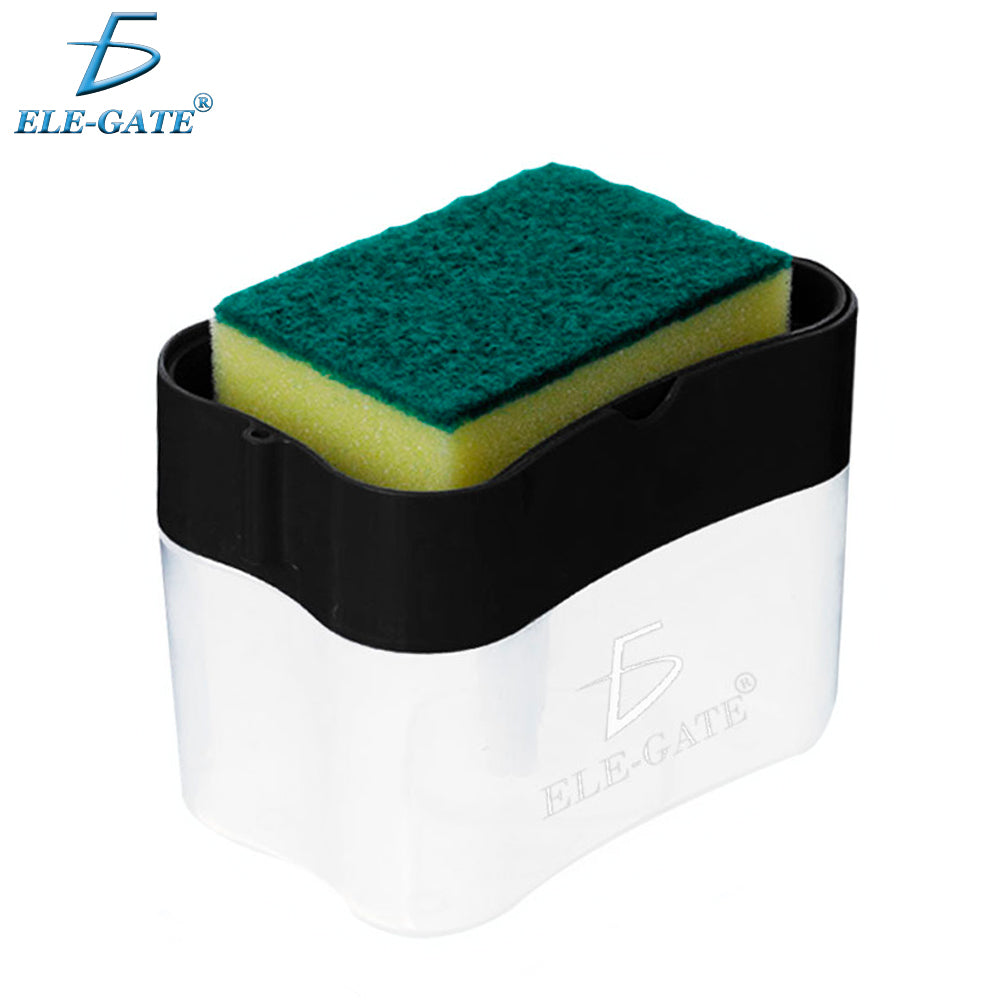 Dispensador de Jabón con Fibra para Cocina – Limpieza Fácil y Dosificación Automática de Líquido o Gel