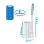 Cepillo para Baño con 8 Fibras Intercambiables y Desechables – Limpieza Profunda, Higiénico y Reutilizable