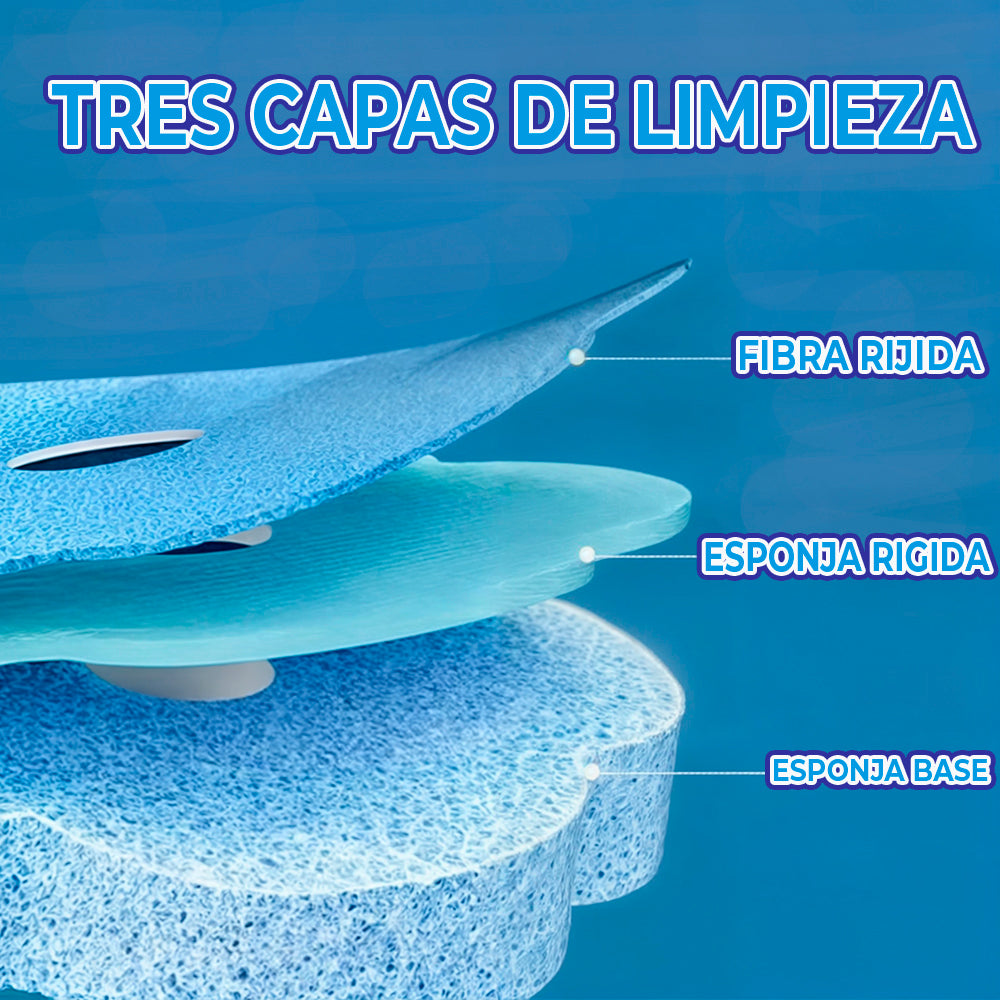 Cepillo para Baño con 8 Fibras Intercambiables y Desechables – Limpieza Profunda, Higiénico y Reutilizable