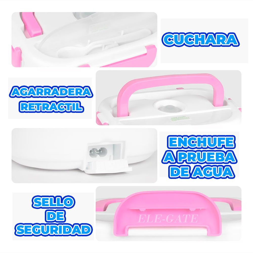 Lonchera Portátil Eléctrica para Calentar Comida – Doble Compartimento con Cable de Conexión 110V y 12V