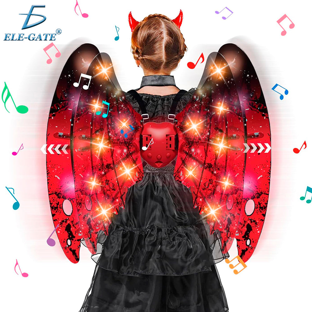 Alas de Maléfica con Movimiento, Luz RGB y Sonido Realista — Disfraz Interactivo de Fantasía para Niños y Adultos