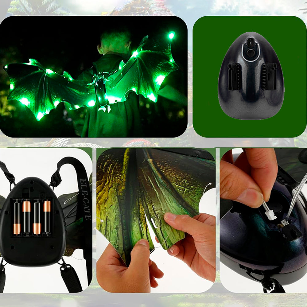 Alas de Dragón con Movimiento, Luz RGB y Sonido Realista para Niños y Adultos — Juguete Interactivo Fantástico