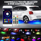 Tiras LED para Automóvil con Control Remoto – Luces RGB Impermeables para Iluminación Exterior y Decorativa
