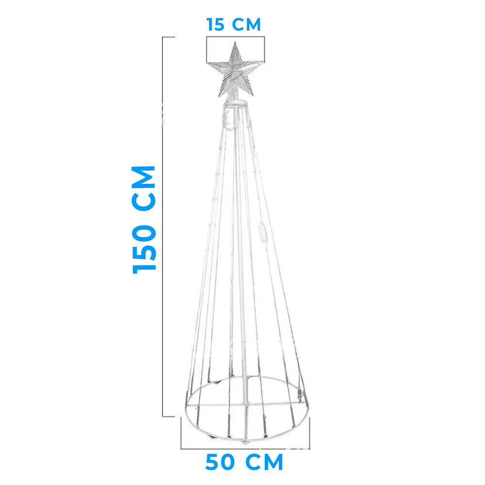 Árbol de Navidad artificial preiluminado 150 cm con luces RGB y control por app – Árbol navideño inteligente con efectos personalizados y espectáculo de luces sincronizadas