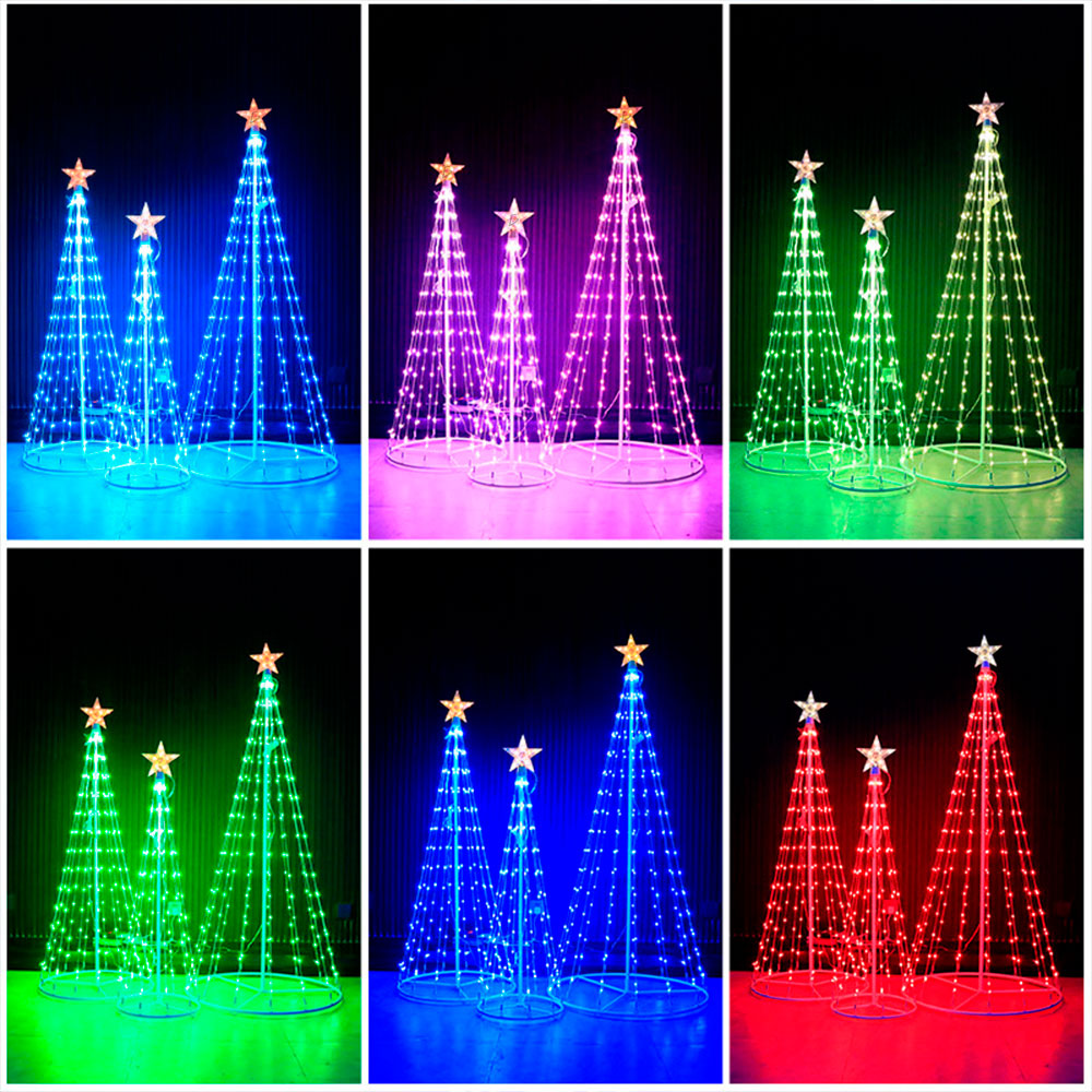 Árbol de Navidad artificial preiluminado 150 cm con luces RGB y control por app – Árbol navideño inteligente con efectos personalizados y espectáculo de luces sincronizadas