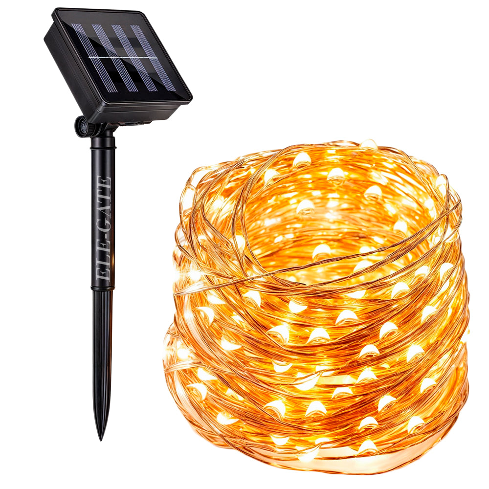 Serie de Luz LED Tipo Arroz con Panel Solar Repelente al Agua | Luces Decorativas Solares para Exterior