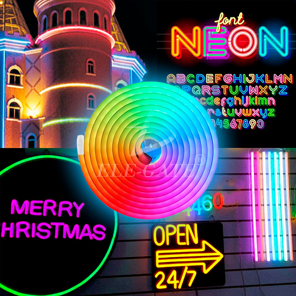 Tira de Luz LED RGB Neón 5M IP65 – Flexible, Impermeable y Control Bluetooth con App y Control Remoto