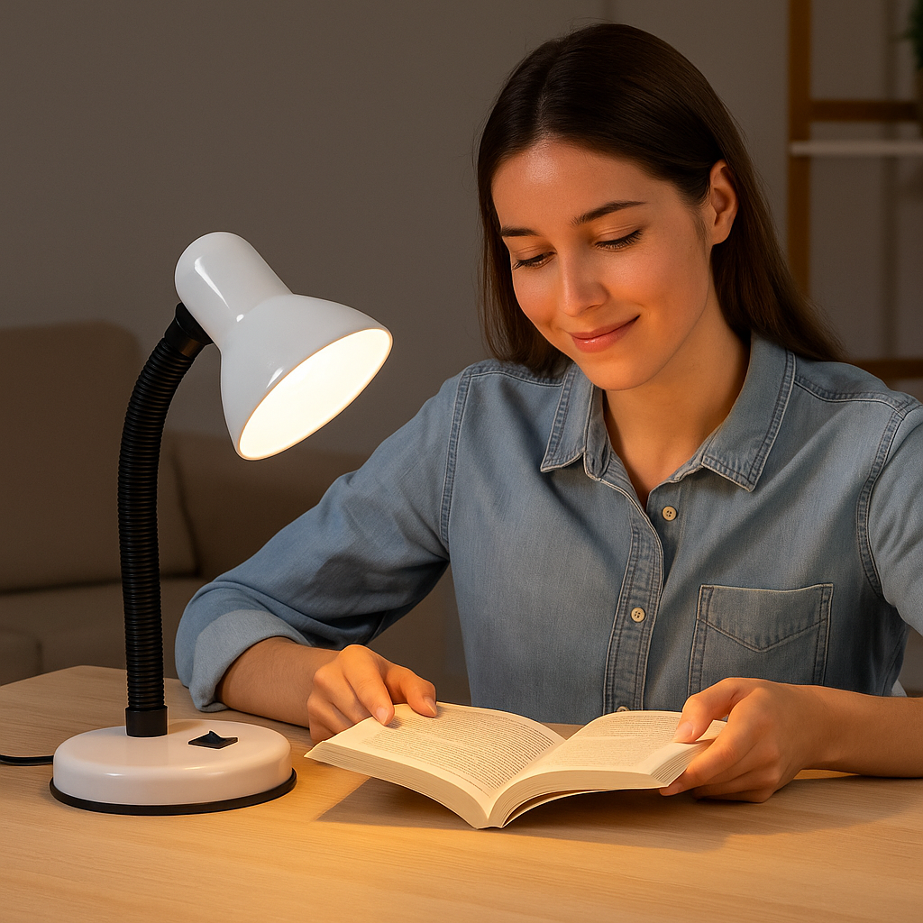 Luminario de Escritorio Flexible con Base Estable | Lámpara Portátil para Estudio y Oficina