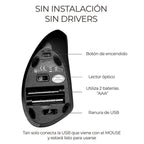 Mouse vertical inalámbrico ergonómico – diseño tipo “handshake”, conexión 2.4 GHz / Bluetooth, ideal para oficina y uso prolongado