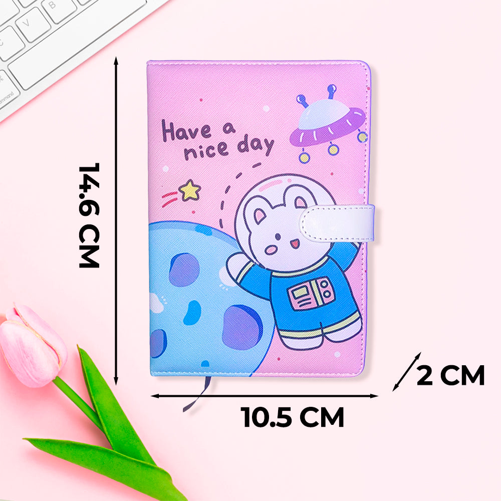 Cuaderno Kawaii 100 Hojas con Pasta Acolchonada y Cierre Magnético – Diseño Tierno y Suave para Notas o Diario