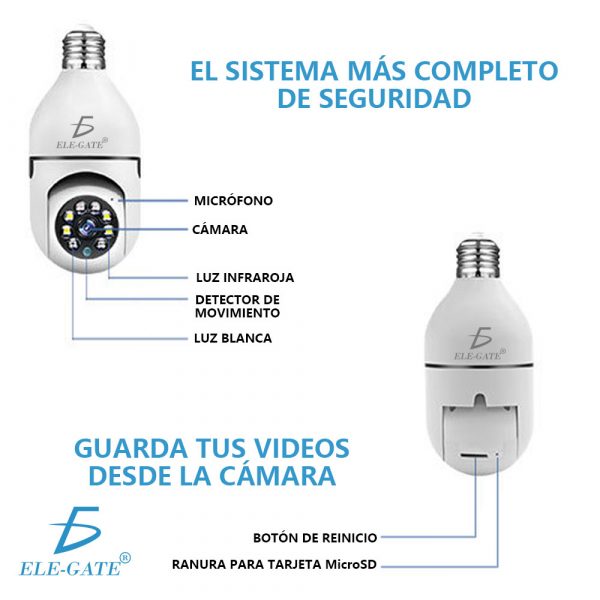 Cámara de Seguridad Inalámbrica 720p con WiFi y Alarma – Visión Nocturna, Detección de Movimiento y Audio Bidireccional