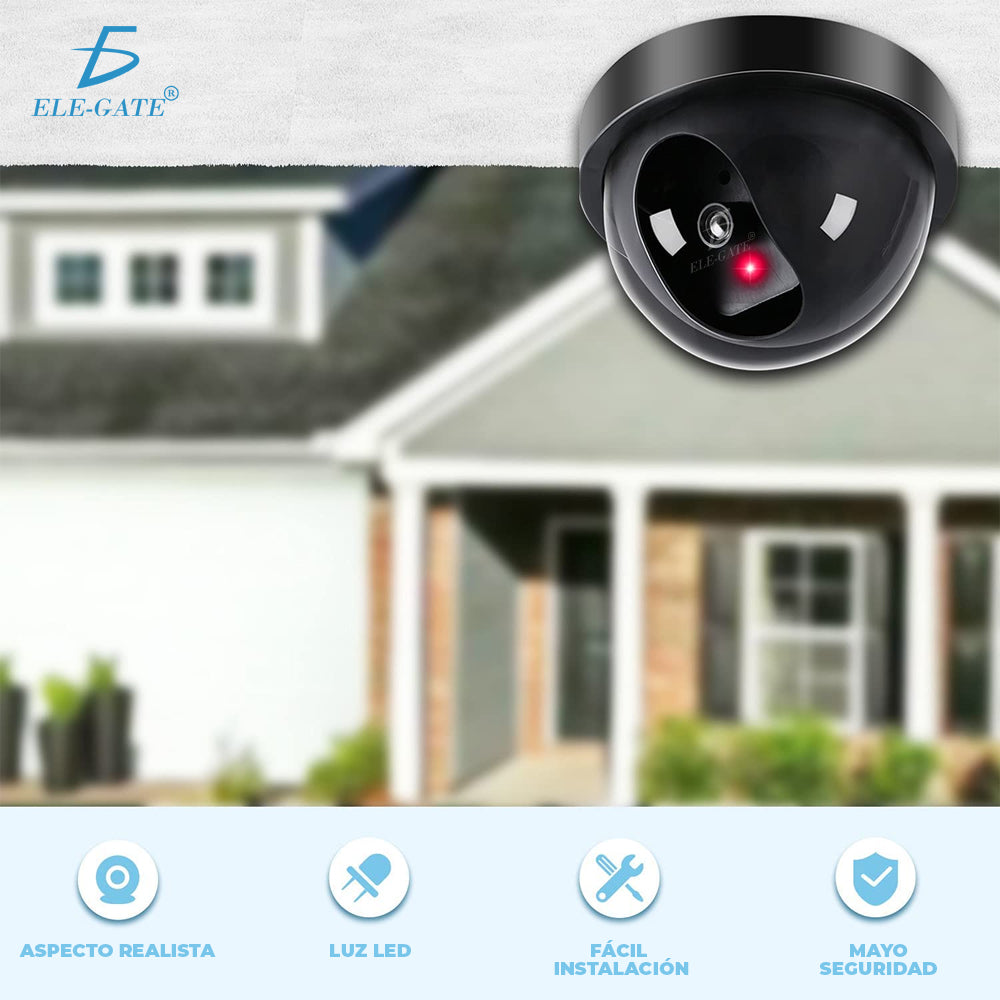 Cámara de Seguridad Falsa con Luz LED Roja Intermitente – Simulador Realista Antirrobo para Hogar o Negocio