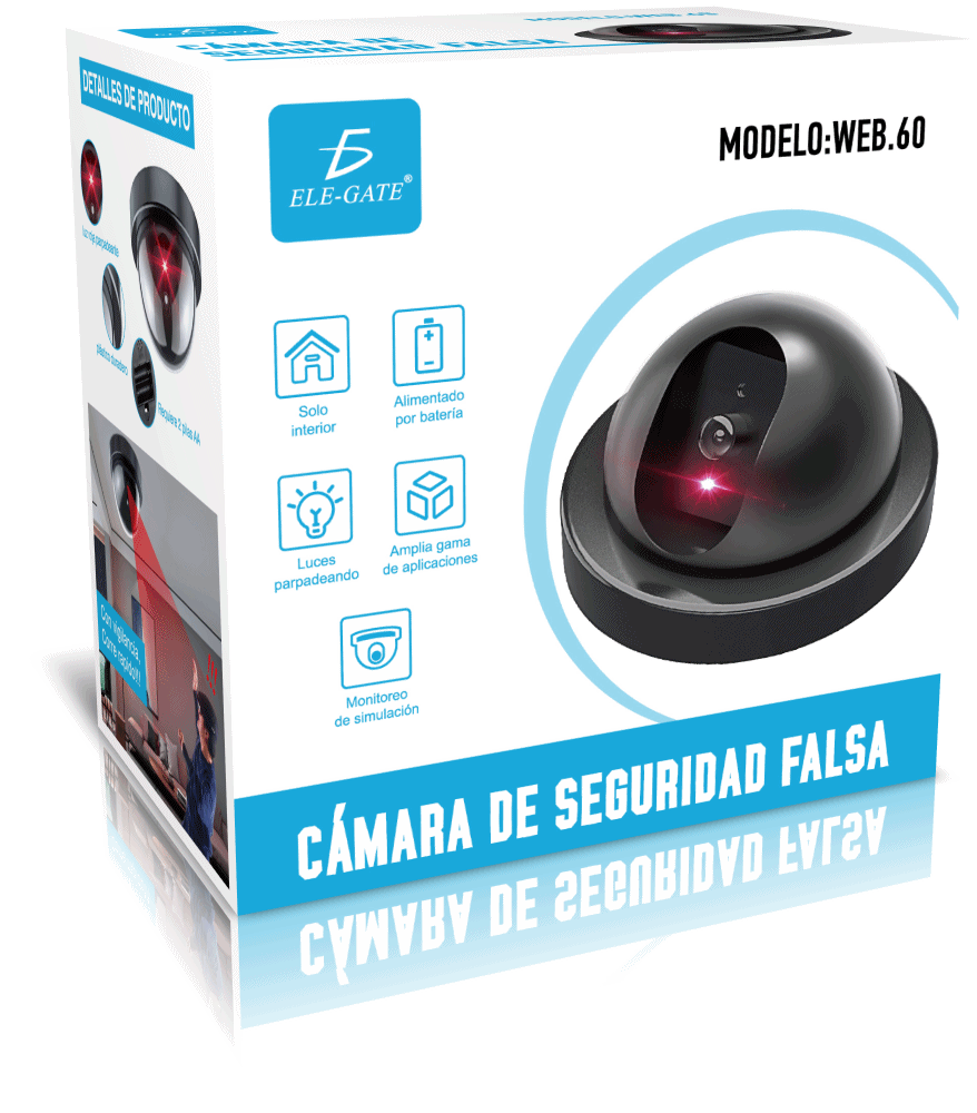 Cámara de Seguridad Falsa con Luz LED Roja Intermitente – Simulador Realista Antirrobo para Hogar o Negocio